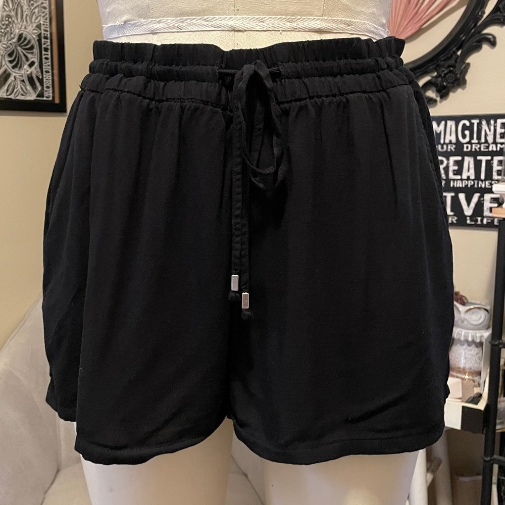 Black Mid-rise Linen-Blend Shorts Old Navy